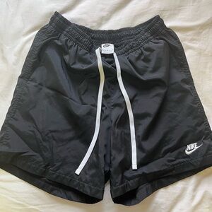 Nike Black Athletic Shorts with White Drawstrings
